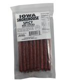 Iowa Smokehouse IS-BSS12 High-Quality Spicy Beef Jerky Sticks, 8 oz.
