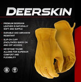 Boss Men's Grain Deerskin Leather Driver Work Gloves, 1 Pair, Extra Large