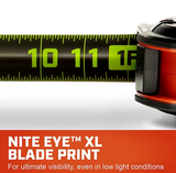 Crescent L1125B-02 Shockforce Nite Eye Tape Measure Matte Black, 1-3/16" x 25 ft - view 8