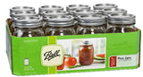Ball 61000 1 pt. Regular Mouth Canning Jars, 16 oz. Capacity, 12-Pack