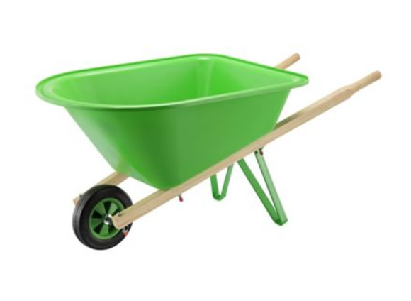 Barn Star WH0201 22 lb. Capacity Kids' Green Wheelbarrow