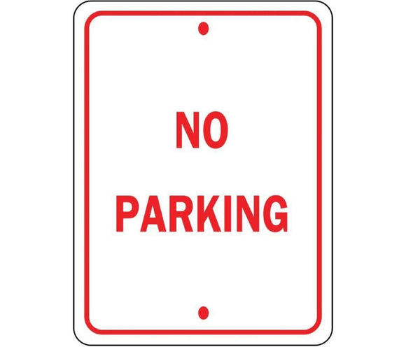 Brady 3AX76 No Parking Sign Red White 18x12 Engineer Grade Aluminum