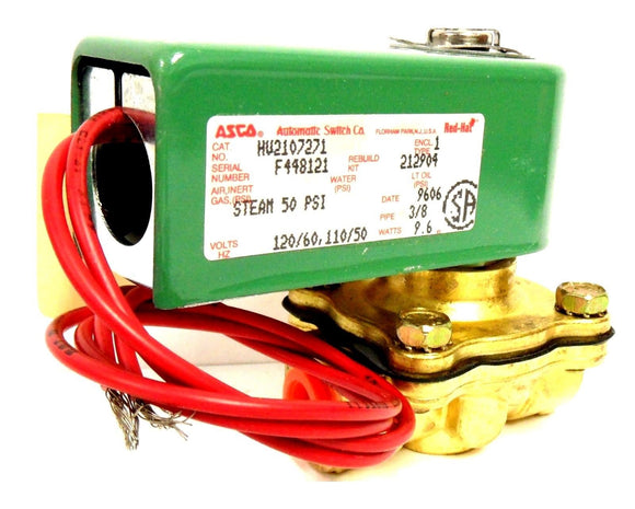 Asco RedHat HV2107271 Powered Solenoid Valve Steam 50 PSI 3/8