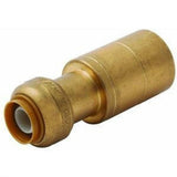 SharkBite U722A Brass Tail Reducer 1" CTS x 3/8" x 3/4" Push-Fit Pipe Fitting