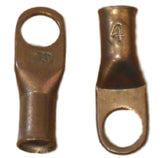 Two (2) 4GA 4 Gauge Copper Battery Terminal Cable Connector Lugs 50-99 New! - view 2