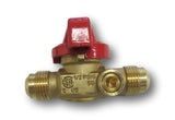 Gas Ball Valve V2048 CW617N Brass 1/2" Side Tap Flare – Red Handle Leak-Proof