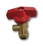 Gas Ball Valve V2048 CW617N Brass 1/2" Side Tap Flare – Red Handle Leak-Proof