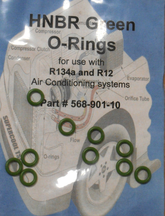 Qyt (10) R134a & R12 Green O-Ring 568-901-10 GM VIR #6 6mm STV Valve Fits Nissan