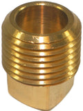 Big A Service Line 3-22180 Brass, Male Thread Square Head Plug NPT 1/2" Solid