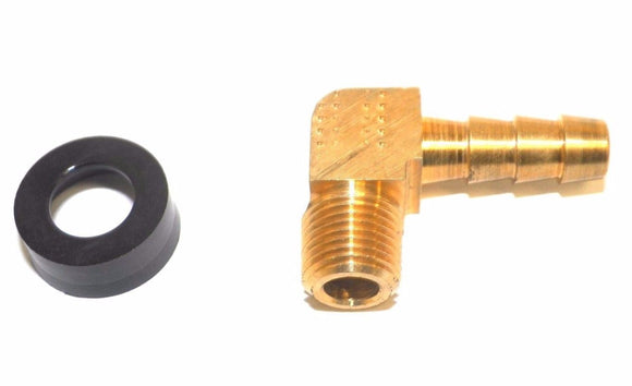 Big A Service Line 3-73124 1/8 NPTF Male Thread, 1/4 Inch Hose Barb Brass Elbow