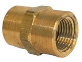 Big A 3-20380 Brass Fitting, Hex Coupling, 1/2" NPTF Female x 1/2" NPTF Female