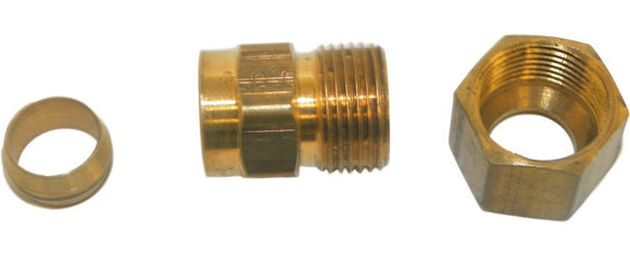 Big A Service Line 3-166620 Brass Pipe, Male Adapter Fitting 3/8