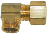 Big A Service Line 3-16986 Brass Pipe 90 deg Street Elbow 1/2" x 3/8"