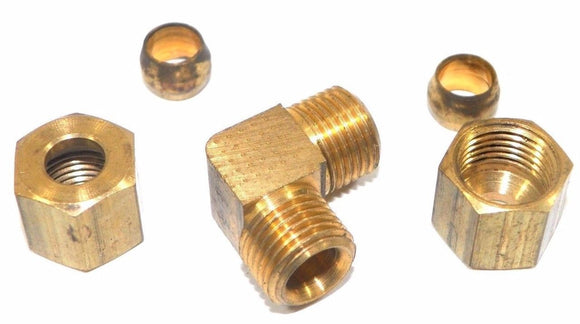 Big A Service Line 3-165400 Brass Pipe, 90 deg Street Elbow Fitting 1/4