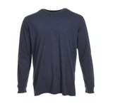 Blue Mountain YMK-1072 Men's Crew Neck Long Sleeve T-Shirt, Navy Heather, 3X