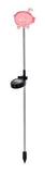 Lux-Landscape SLR2019AS Automatic Outdoor Solar Pig Light with Panel, Pink