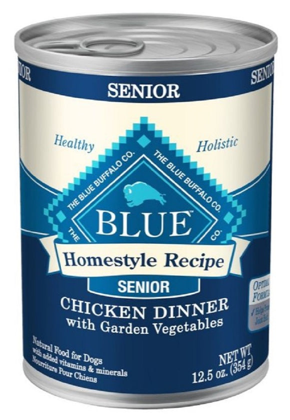 Blue Buffalo Senior Chicken w/ Vegetables Pate Wet Dog Food, 12.5 oz. 1 Can