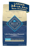 Blue Buffalo Natural Senior Dry Dog Food, Chicken & Brown Rice - 34 lb