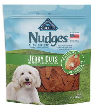 BLUE Nudges Blue Buffalo Nudges Jerky Cuts Natural Dog Treats, Chicken, 36 oz.