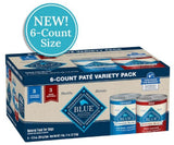 Blue Buffalo Adult Chicken and Beef Pate Wet Dog Food Variety pack - 6 Cans