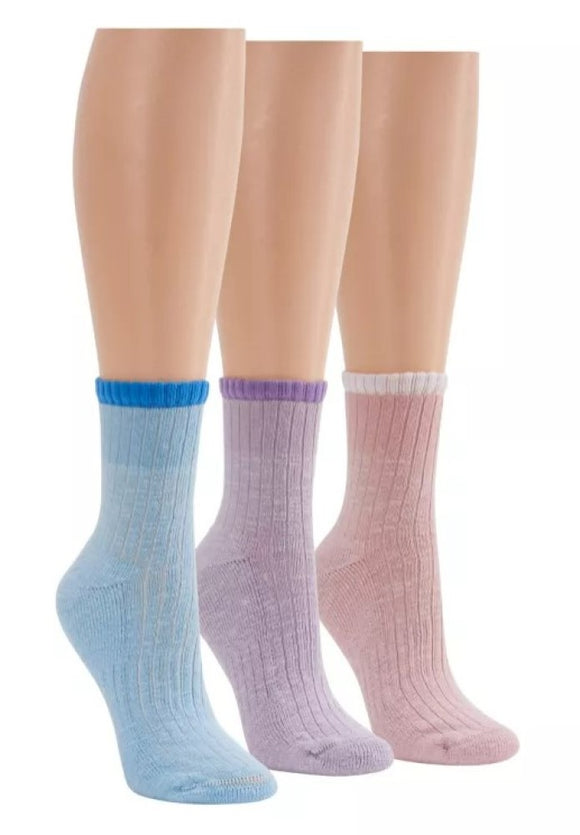 Blue Summit BS0012-096-01 Women's Marled Mini Crew Socks 4-10 Pale 3-Pair