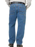 Blue Mountain FMB-1503 Men's Mid-Rise Denim Utility Jeans, Medium Wash, S42X32