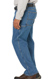 Blue Mountain FMB-1503 Men's Mid-Rise Denim Utility Jeans, Medium Wash, S42X32