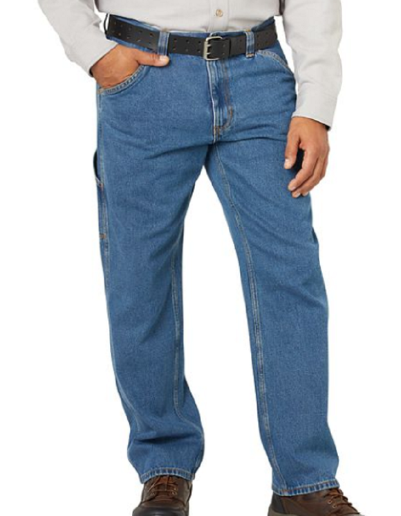 Blue Mountain FMB-1503 Men's Mid-Rise Denim Utility Jeans, Medium Wash, S40X34