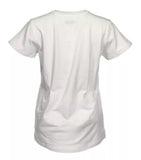 Blue Mountain YKL-9072 Women's Short-Sleeve V-Neck T-Shirt 2X Bright White