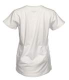 Blue Mountain YKL-9072 Women's Short Sleeve V-Neck T-shirt, White, Large