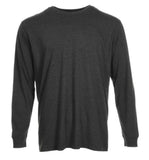 Blue Mountain YMK-1072 Men's Crew Neck Long-Sleeve T-Shirt, Charcoal Heather, 3X