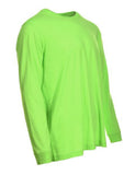 Blue Mountain YMK-1072 Men's Jersey Crew Neck Long Sleeve T-Shirt/Neon Green/L
