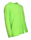 Blue Mountain YMK-1072 Men's Jersey Crew Neck Long Sleeve T-Shirt/Neon Green/XL