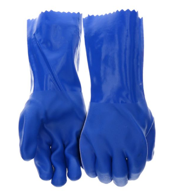 Boss B11061-L Chemguard PVC Gloves, 1 Pair, Blue, Large