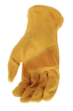 Boss B81001-XL Cowhide Leather Driver Work Gloves, Yellow, Extra Large