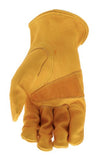 Boss B81001 Men's Cowhide Leather Driver Work Gloves, 1-Pair, Yellow, Large