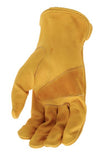 Boss B81001 Men's Cowhide Leather Driver Work Gloves, 1-Pair, Yellow, Large