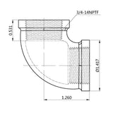 3/4 in. FIP 90-Degree Brass Elbow Fitting