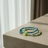 Kawaii Bunny and Butterfly Beaded Bracelet Set, Pastel Seed Bead Jewelry.