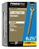 Hillman 48583 Power Pro Premium Interior Wood Screws #9 x 2-1/2 in. - 1 lb.