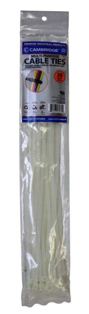 Cambridge CT14-75Q9-R 14 in. Cable Ties Natural 30-Pack