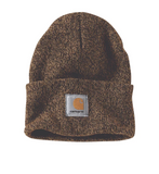 Carhartt A18-247 Men's Knit Cuffed Beanie- Dark Brown/Sandstone, One Size