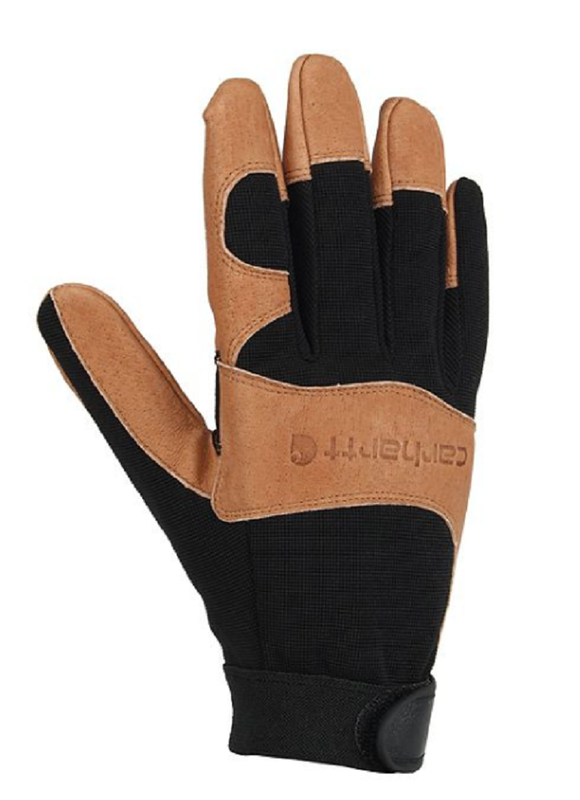 Carhartt A659S BLKBLY L Men's High-Dexterity Gloves, 1 Pair, Black/Brown, XL