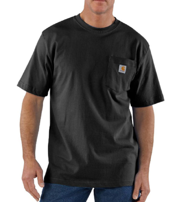 Carhartt K87 Men's Loose Fit Heavyweight Short-Sleeve Pocket T-Shirt, Black, M
