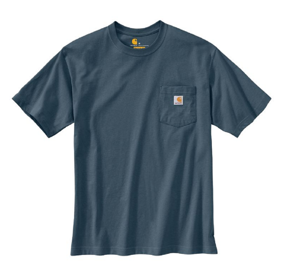 Carhartt K87 Men's Loose Fit Short-Sleeve Pocket T-Shirt, Bluestone, Large