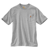 Carhartt K87 Men's Loose Fit Short-Sleeve Pocket T-Shirt, Heather Gray, 2XL