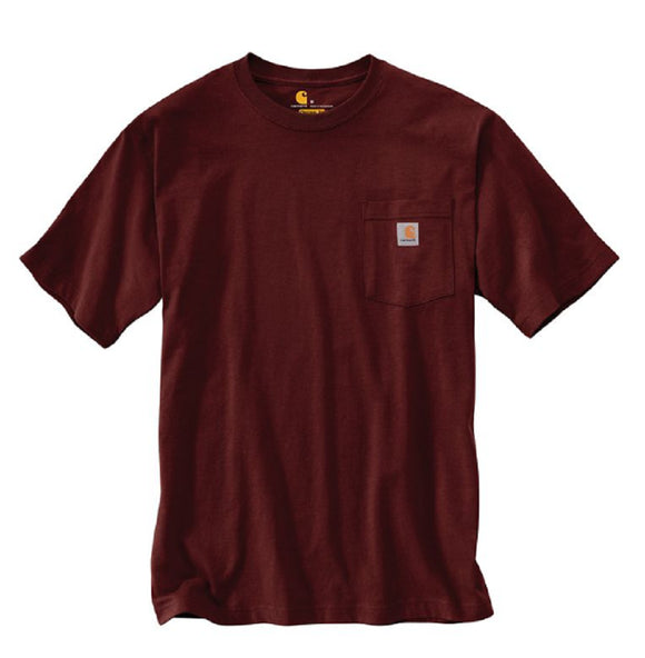 Carhartt K87 Men's Loose Fit Short-Sleeve Pocket T-Shirt, Port, Large