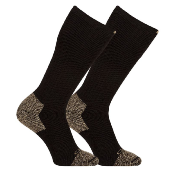 Carhartt Men's Full Cushion Steel Toe Cotton Socks, 2 Pairs, Black, Size 10-13