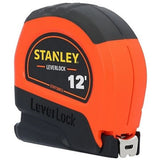 Stanley STHT30813S Leverlock Hi-Vis Tru-Zero Hook Measuring Tape, 1/2" x 12 ft.