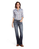 Ariat Women's Slim Fit Mid-Rise REAL Entwined Bootcut Jeans, Marine, Size 27